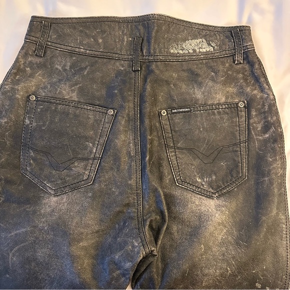 HARLEY-DAVIDSON | Distressed Leather Pants | 34 - Picture 6 of 8